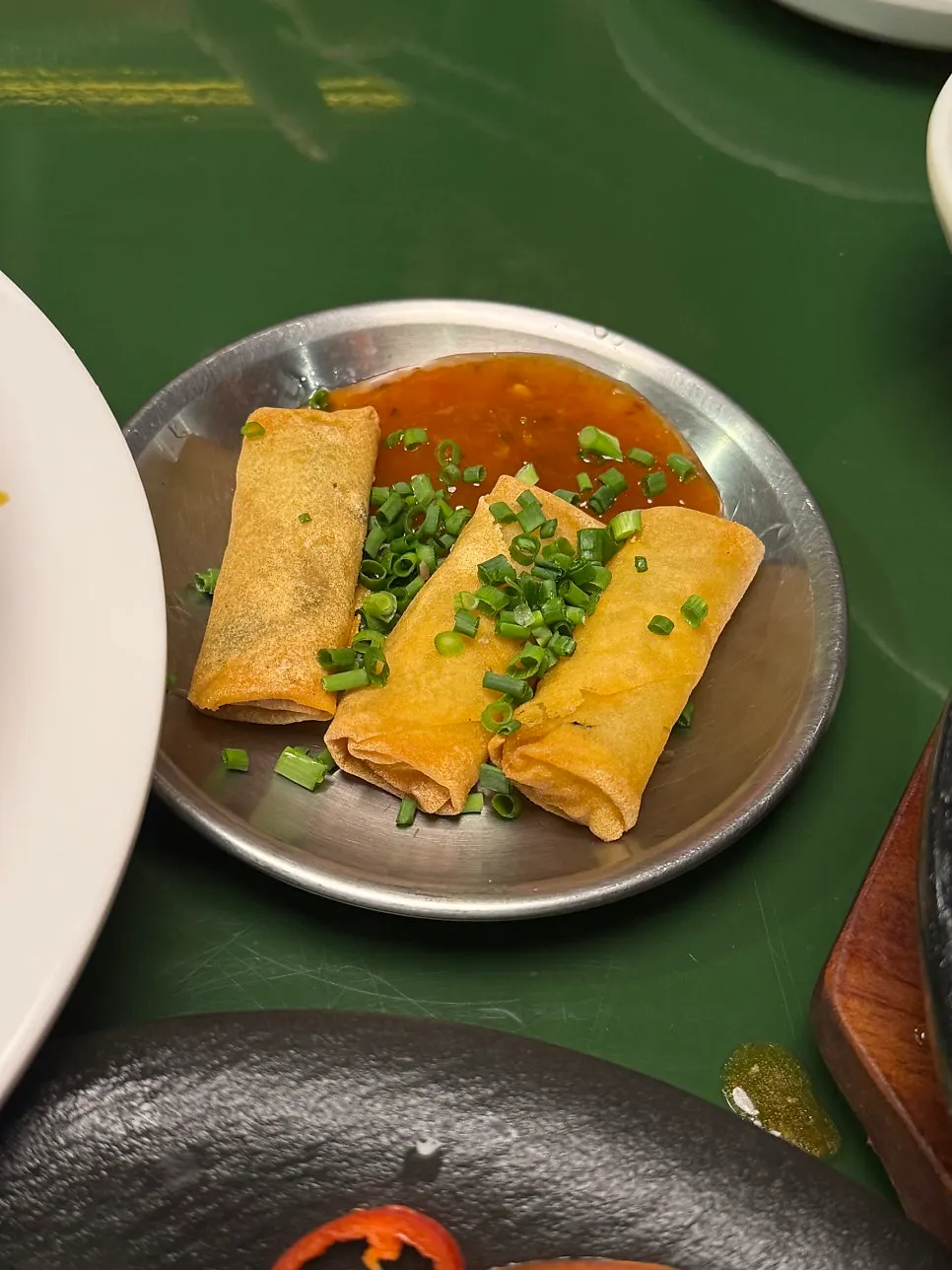 Complimentary mini spring rolls