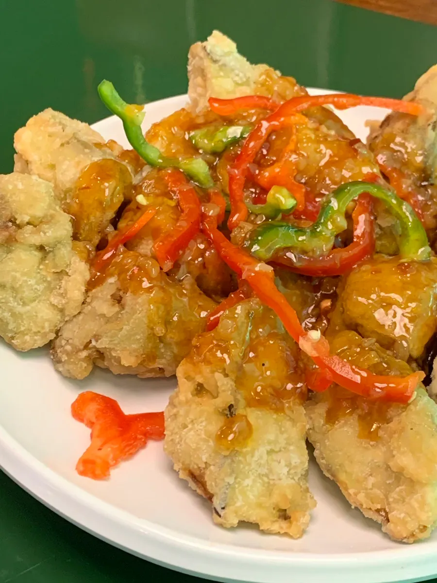 Eggplant fritters with crispy batter
