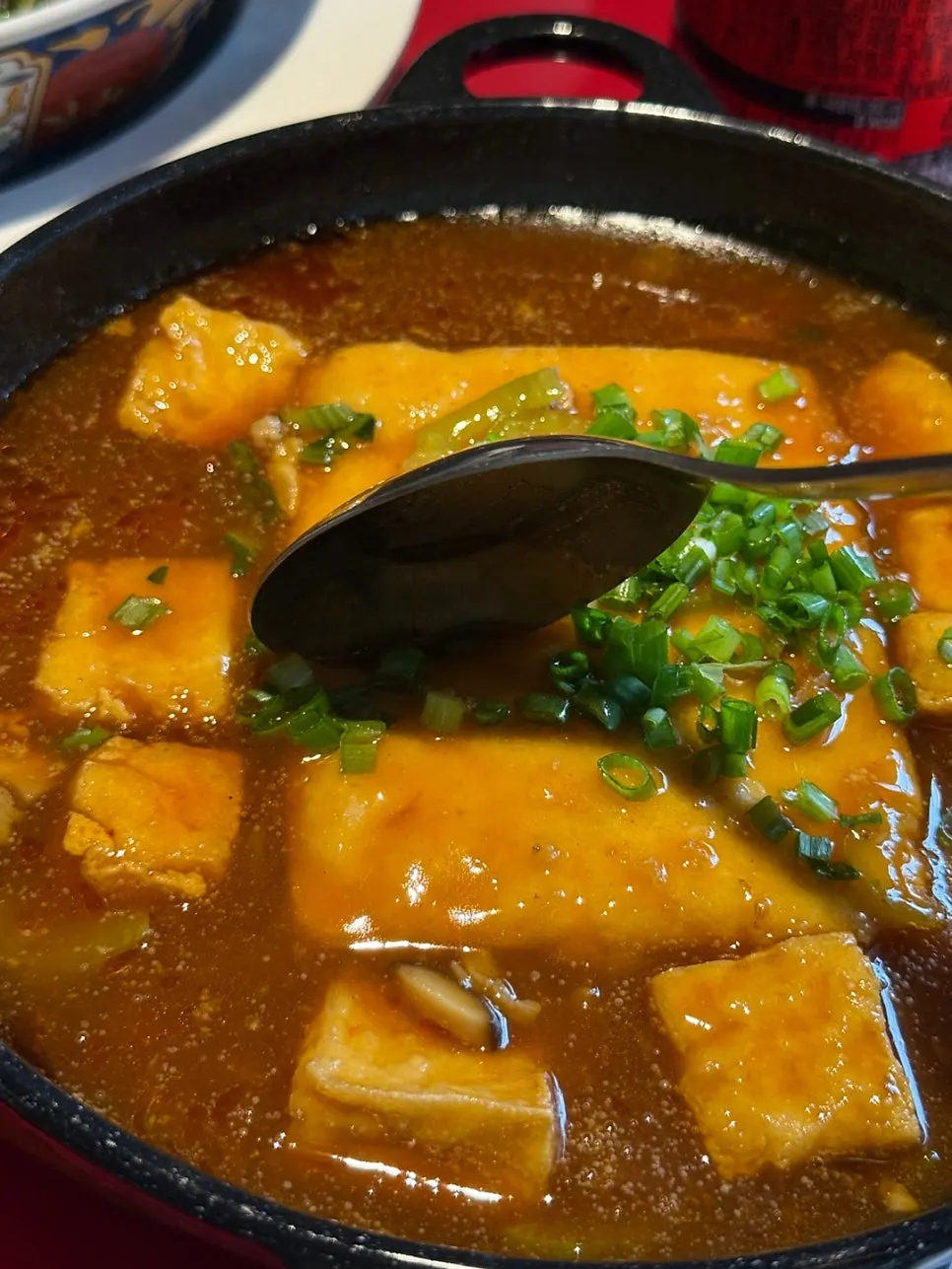 Mala-flavored sauce in Huhugwan's mapo tofu