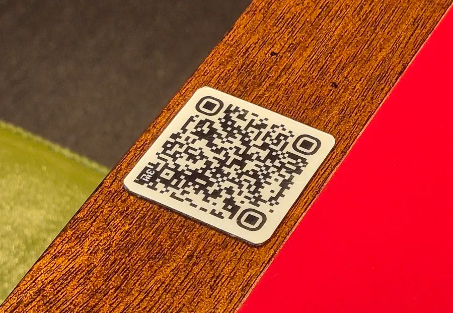 QR code ordering sign on the table