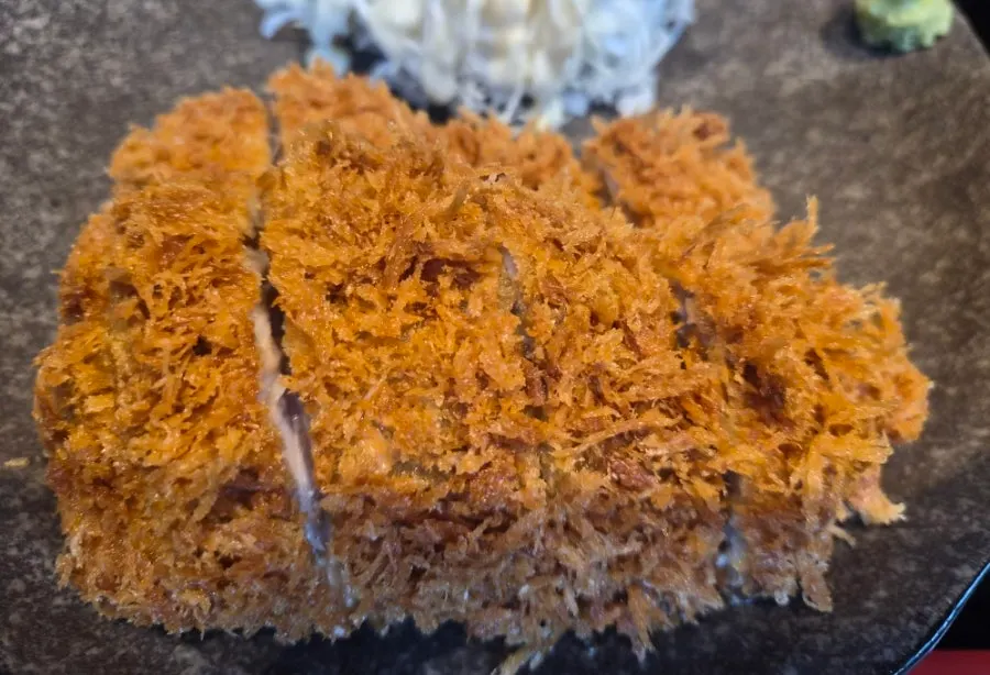 Close-up of the tender fillet katsu