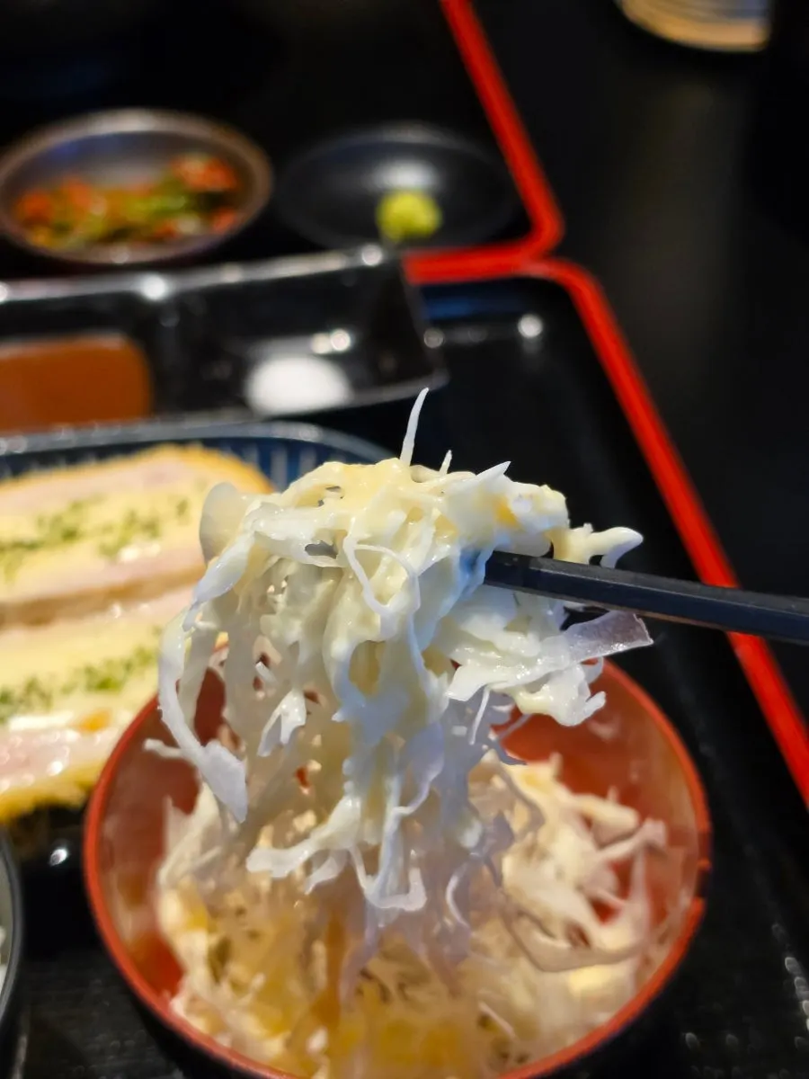 Salad served with the kimchi jjigae set