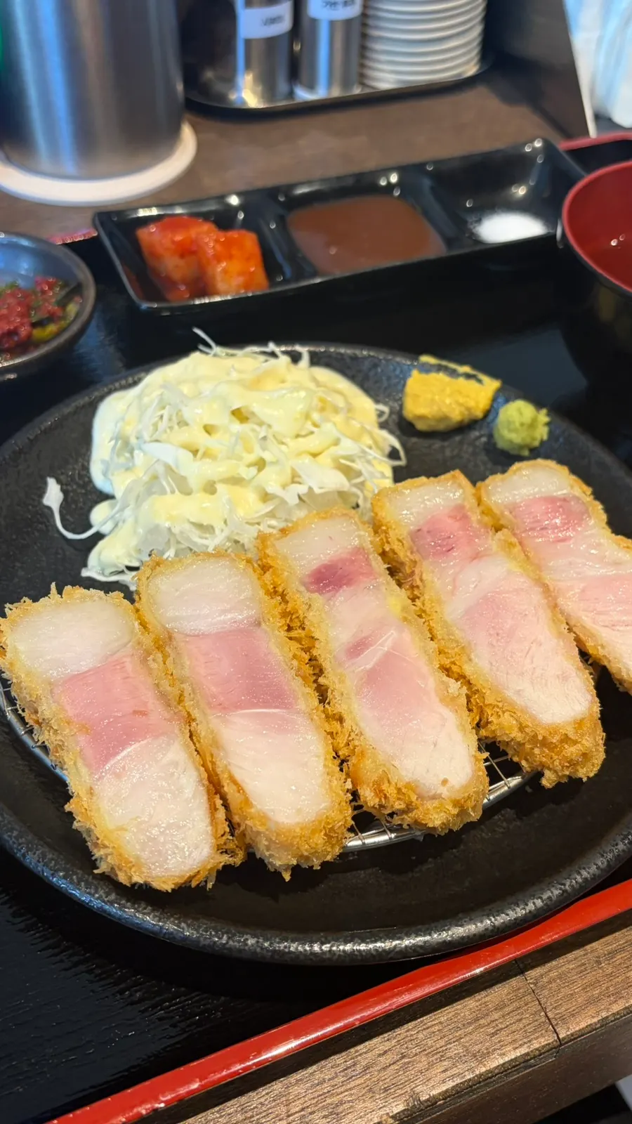 Close-up cross-section of the premium loin katsu