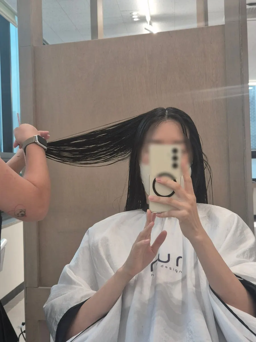 모발 케어 제품 도포 과정