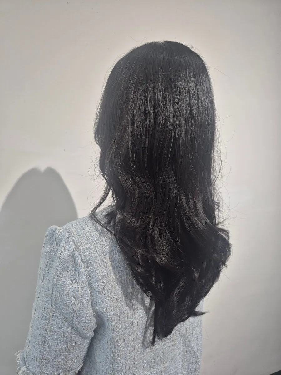 드라이까지 마친 매직셋팅펌 완성 머리