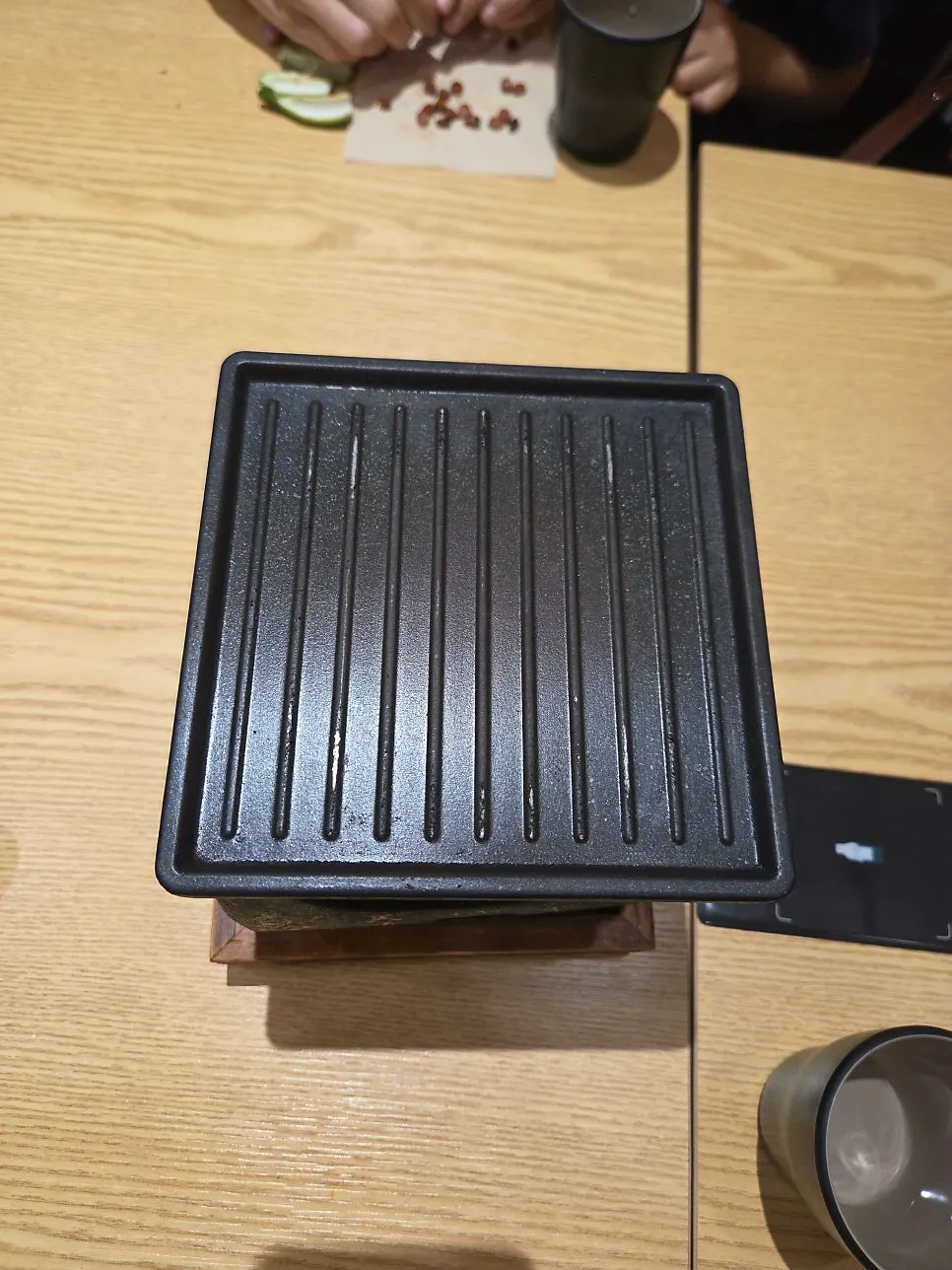 Mini tabletop grill set on the table at Furato Shokudo