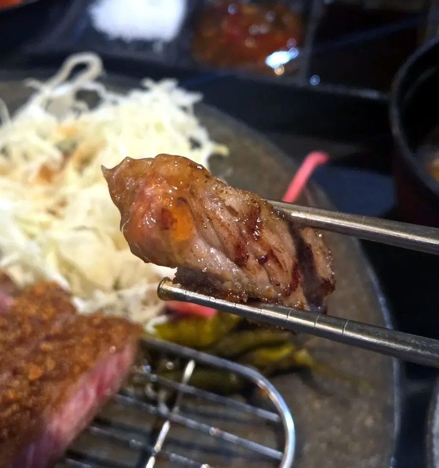Gyukatsu and side dishes later in the meal