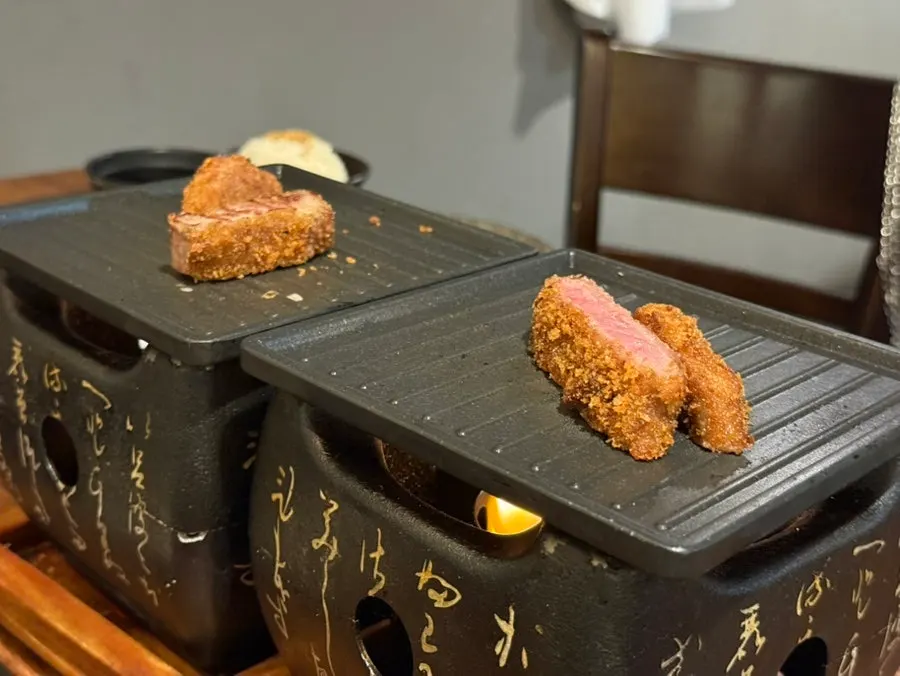 개인 화로에 구워 먹는 규카츠