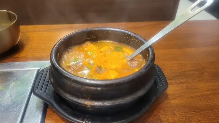 Bubbling stone-pot doenjang stew