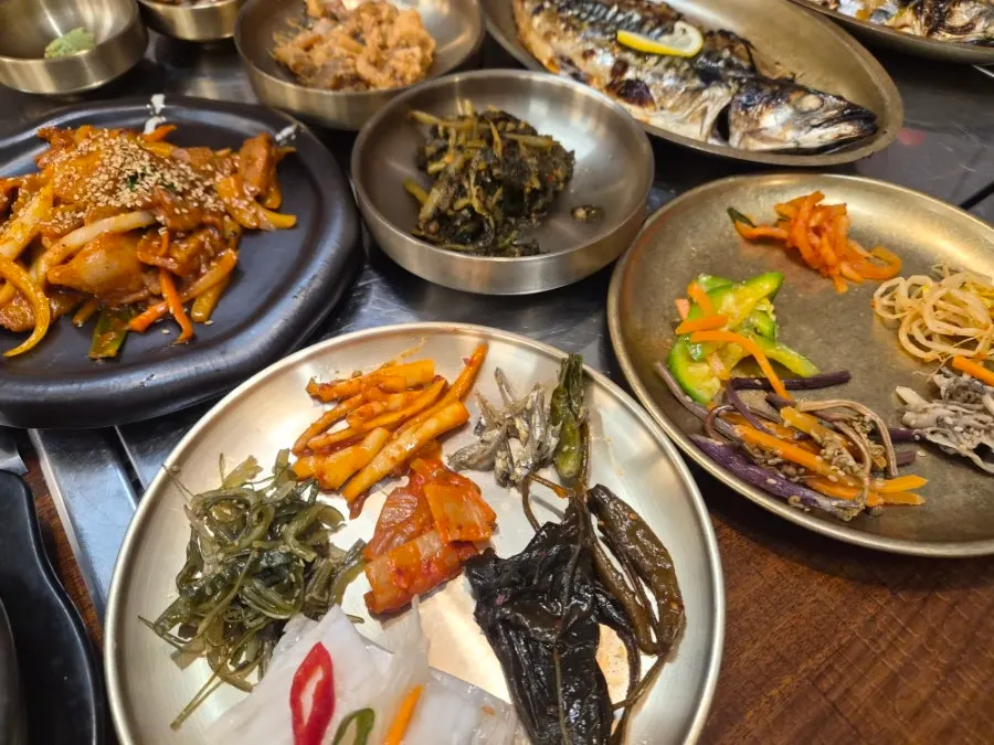 Full set table laid out with side dishes