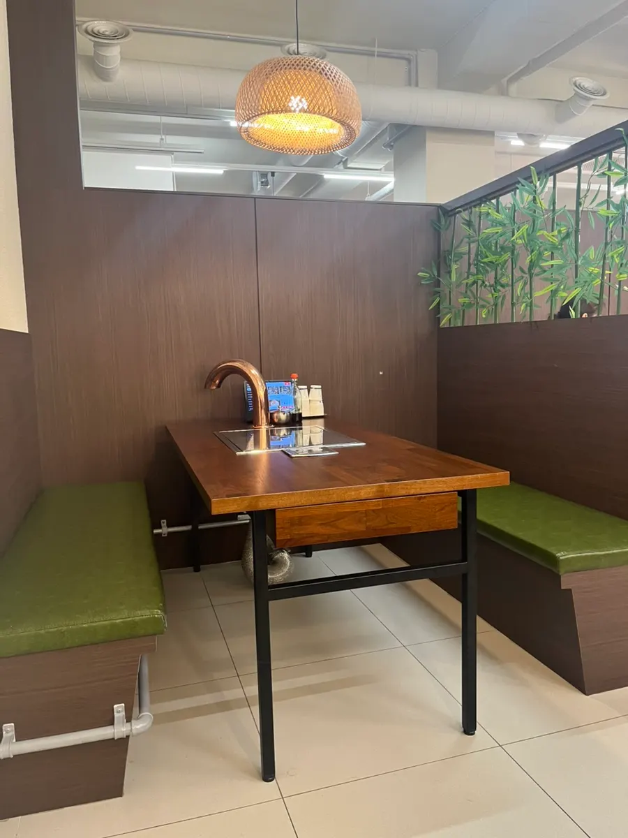 Interior of Hwadamga with baby chairs ready