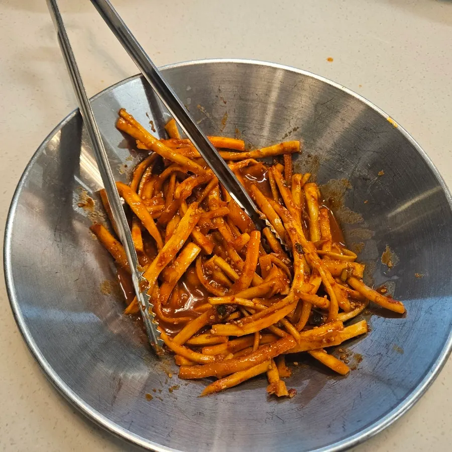A plate of side dishes taken from the self-serve bar