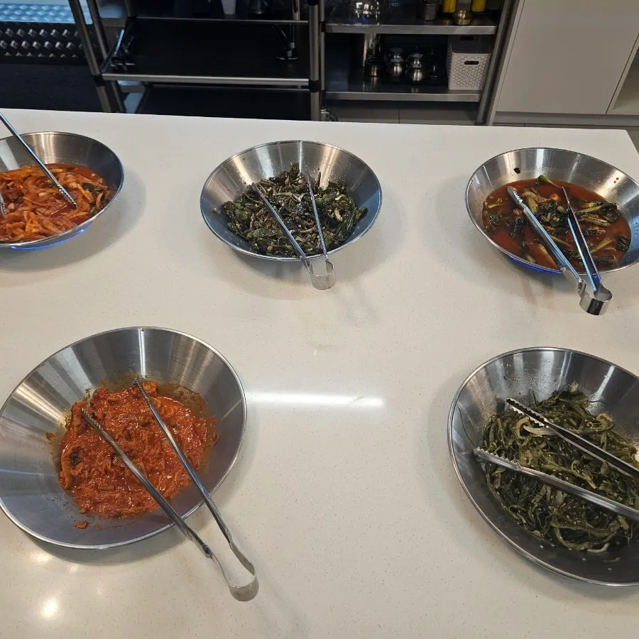 A plate of side dishes portioned to eat