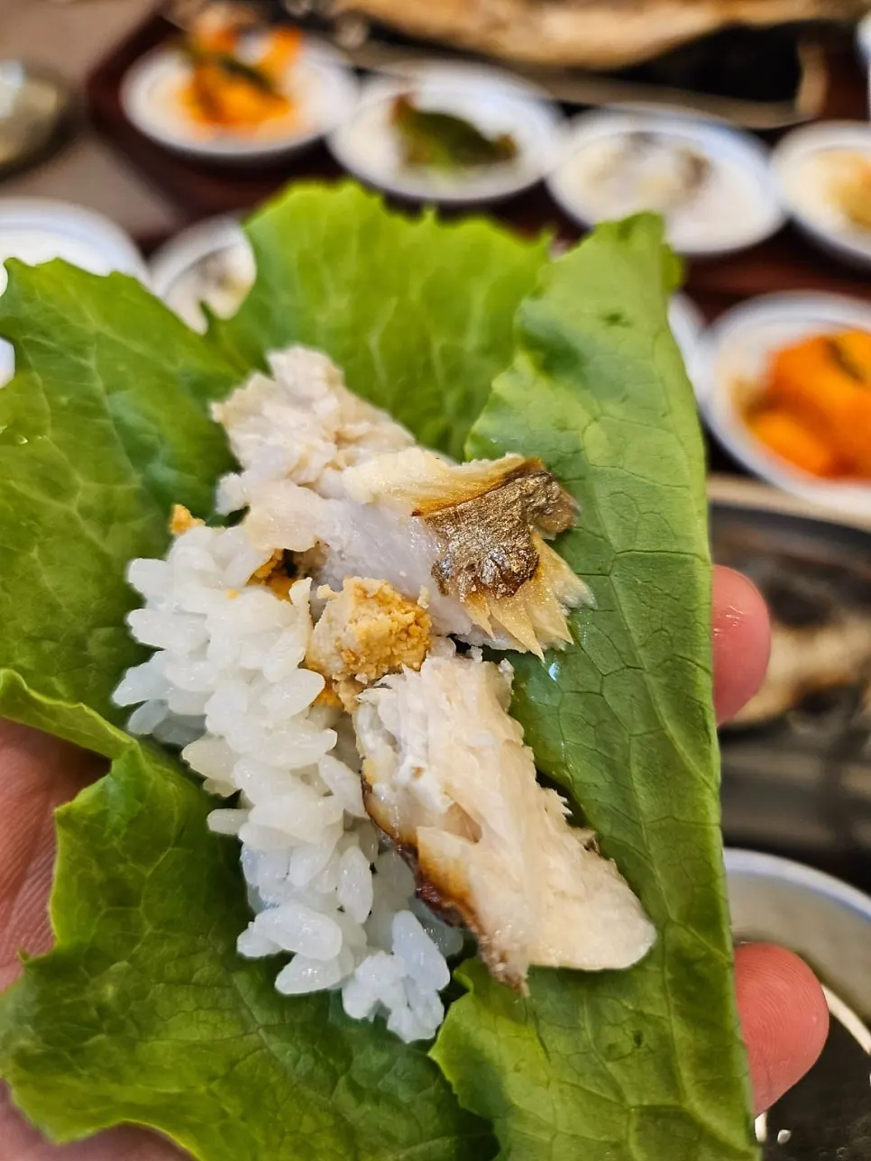 Doenjang and wasabi served in small dishes