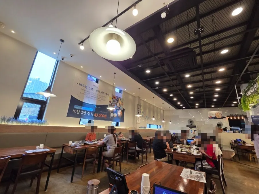 View of the clean, neat dining hall