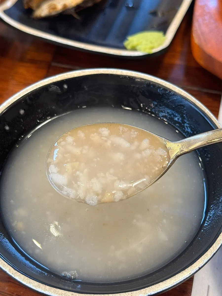 Table after finishing the meal with sungnyung