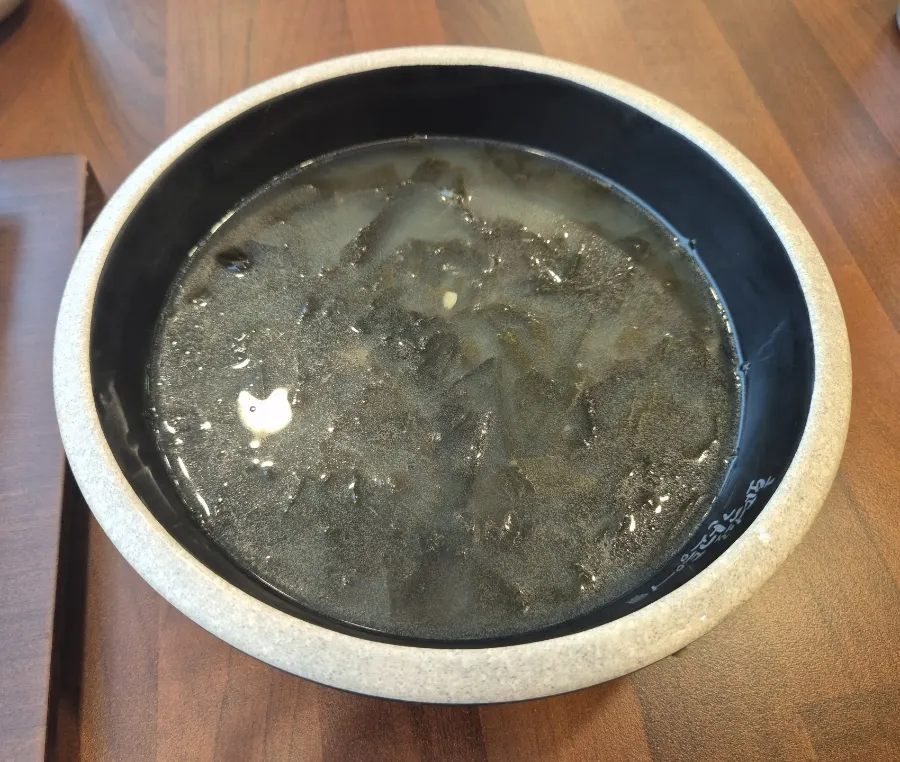 Pot with water added to prepare nurungji