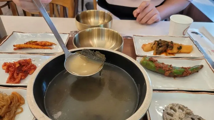 Plate of self-bar food on the table