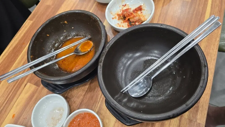 Empty bowls, cleaned out after the meal