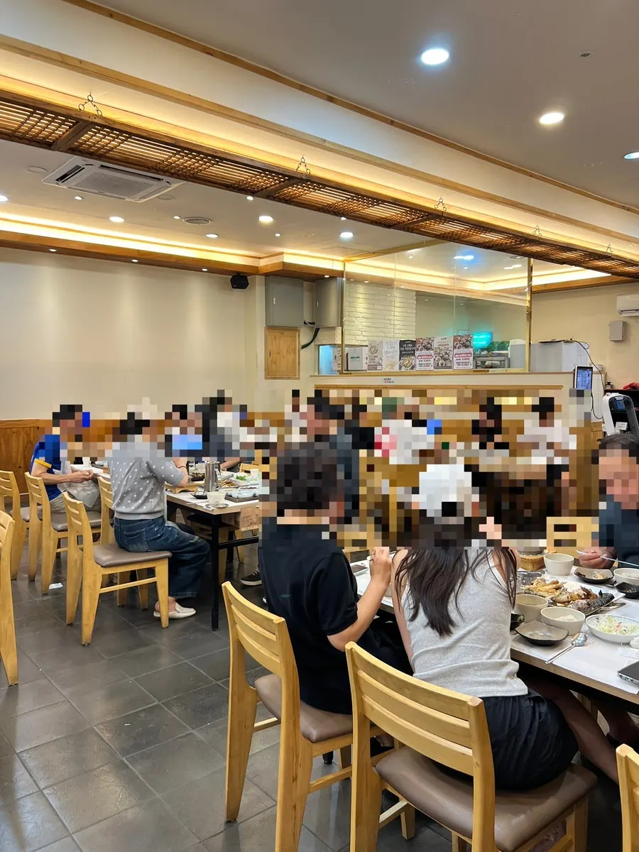 Spacious wood-toned restaurant interior
