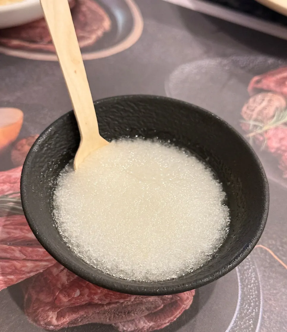 후식으로 나온 배 샤베트