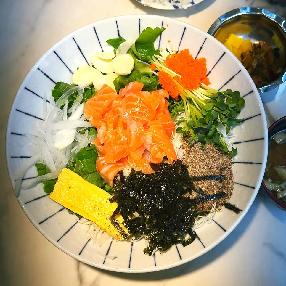 Premium fresh salmon hoe-deopbap