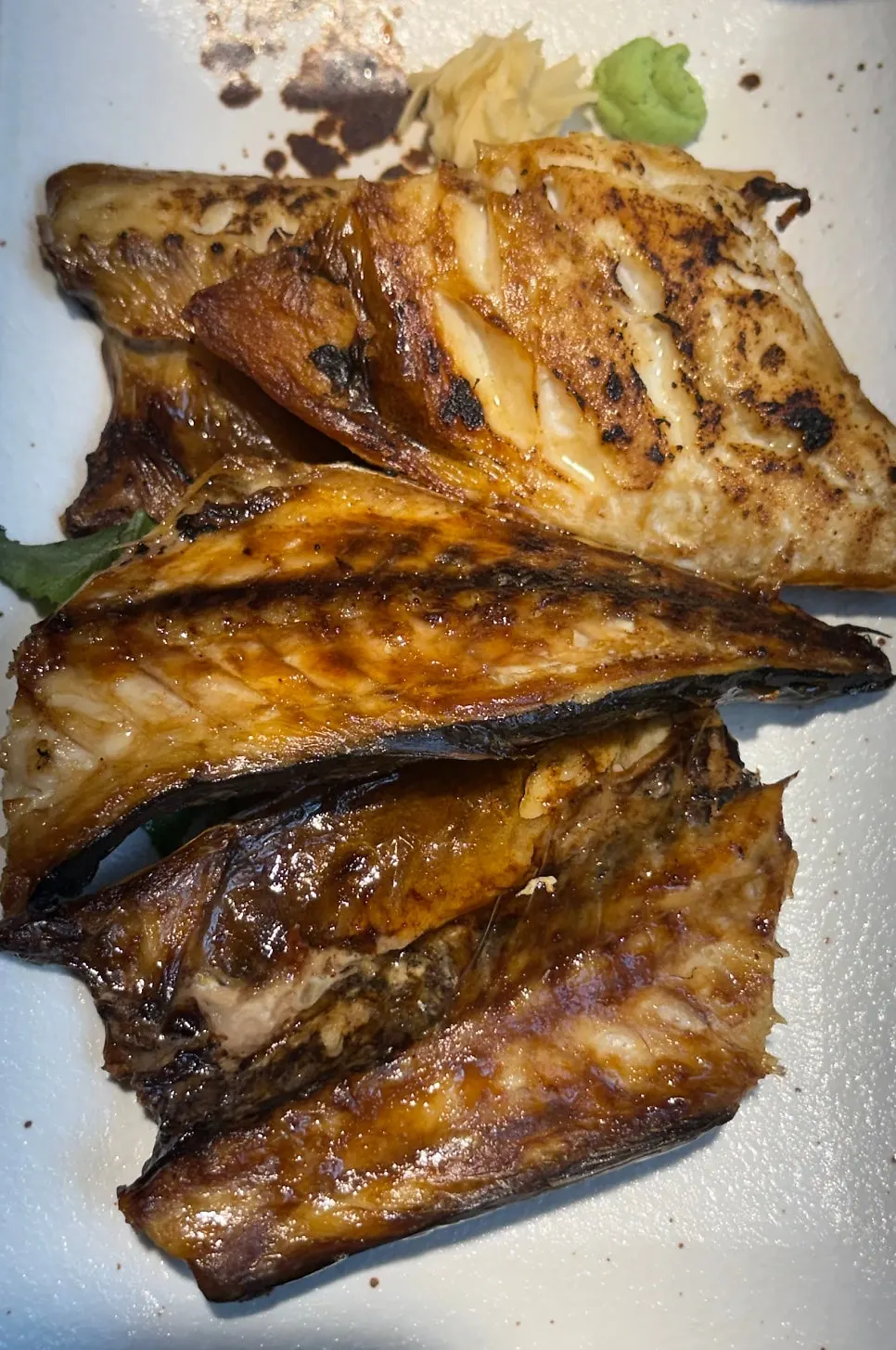 Extra-large salt-grilled mackerel