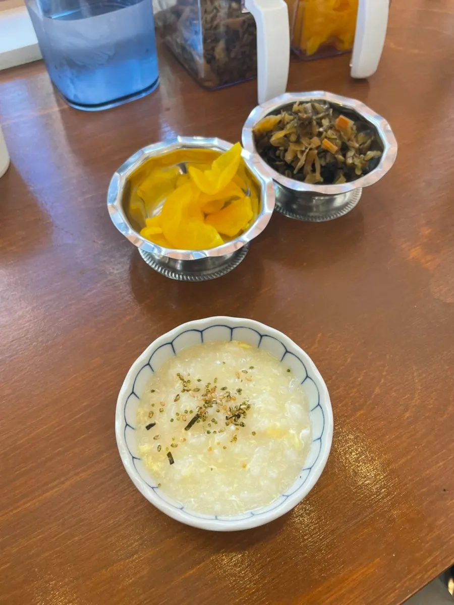 A bowl of soft egg porridge