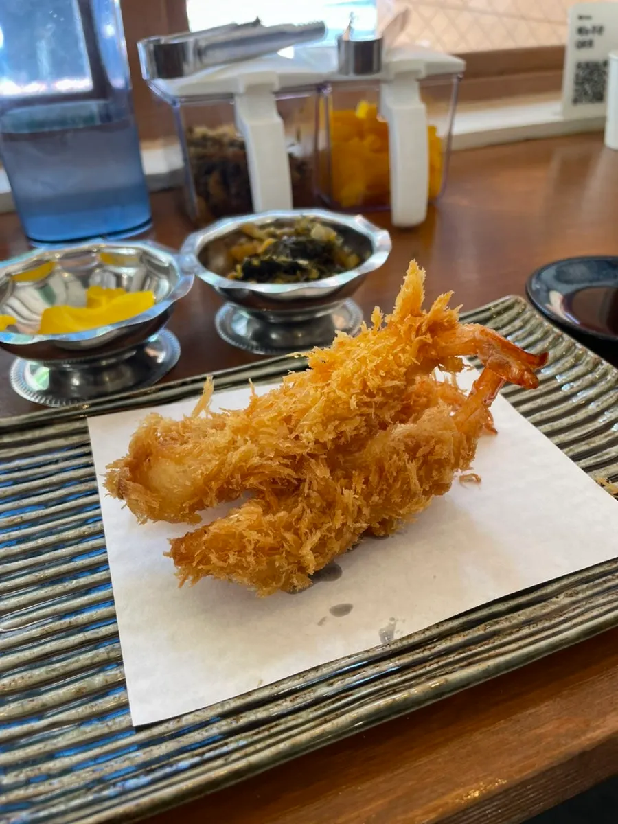 The handmade shrimp tempura we ordered