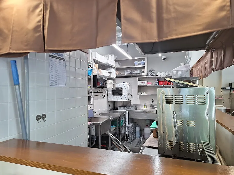 The clean open kitchen visible straight ahead from our seat