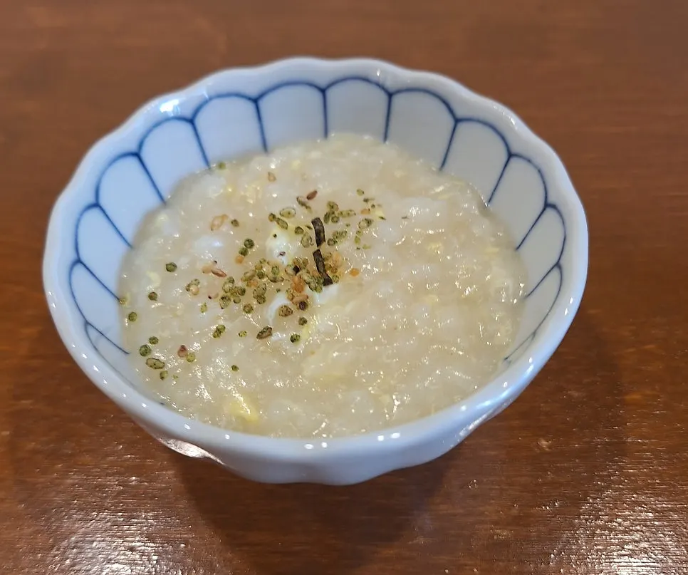 The soft porridge served before the meal