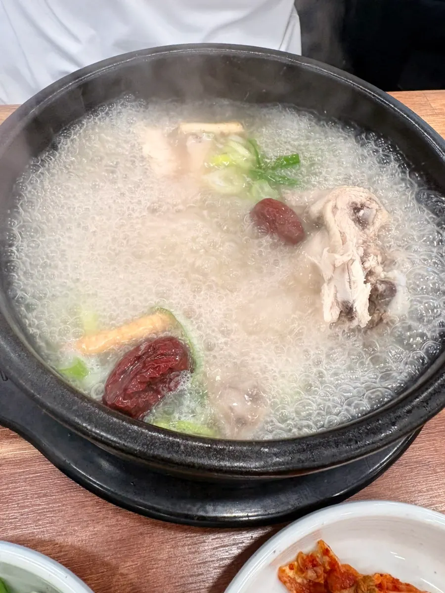 Samgyetang with chicken and glutinous rice