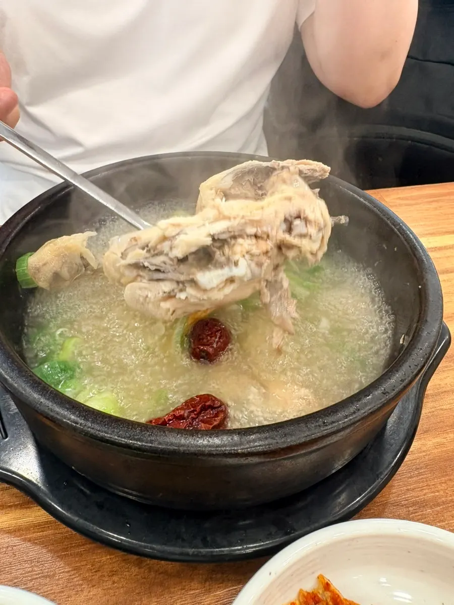 Table set with both sundae-guk and samgyetang