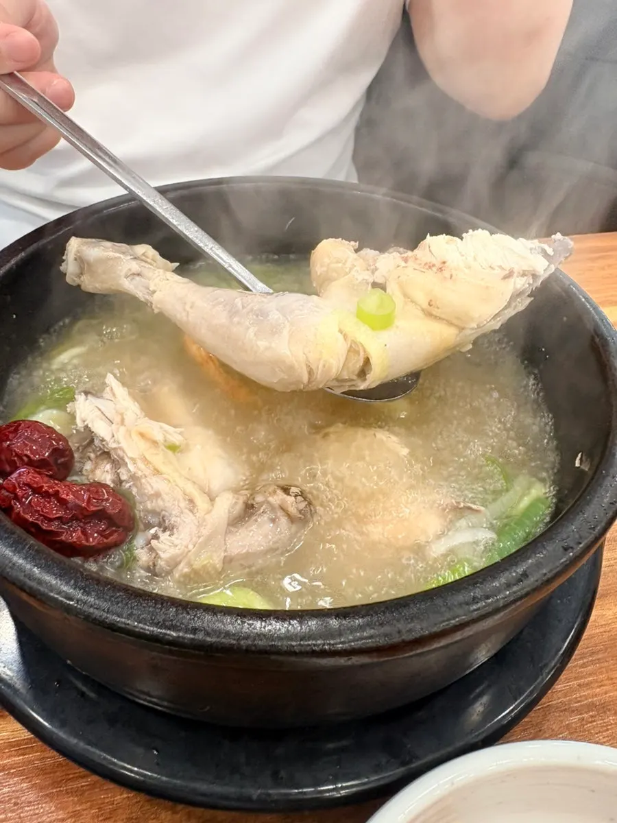 Sundae-guk and samgyetang shared between two people