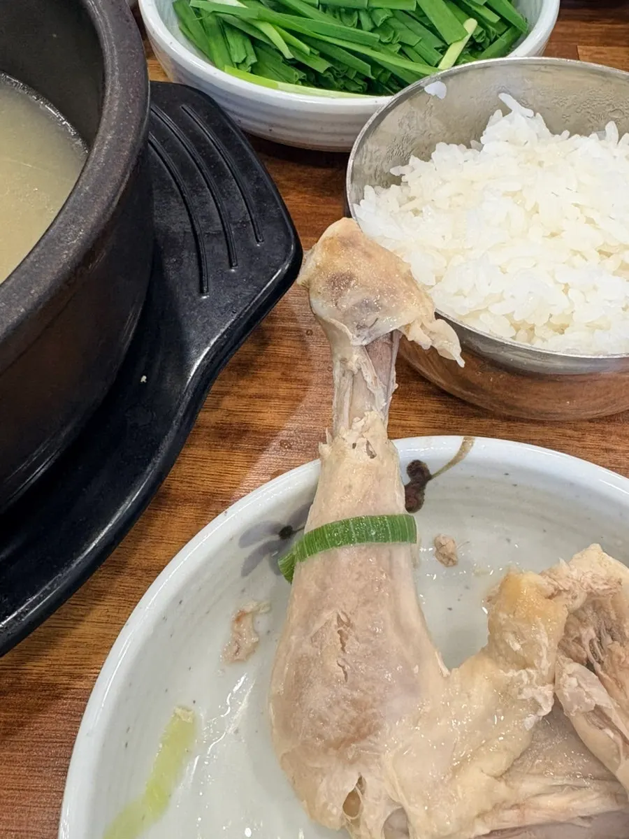 Bowls on the table at Pyeongando Restaurant Hwajeong Branch