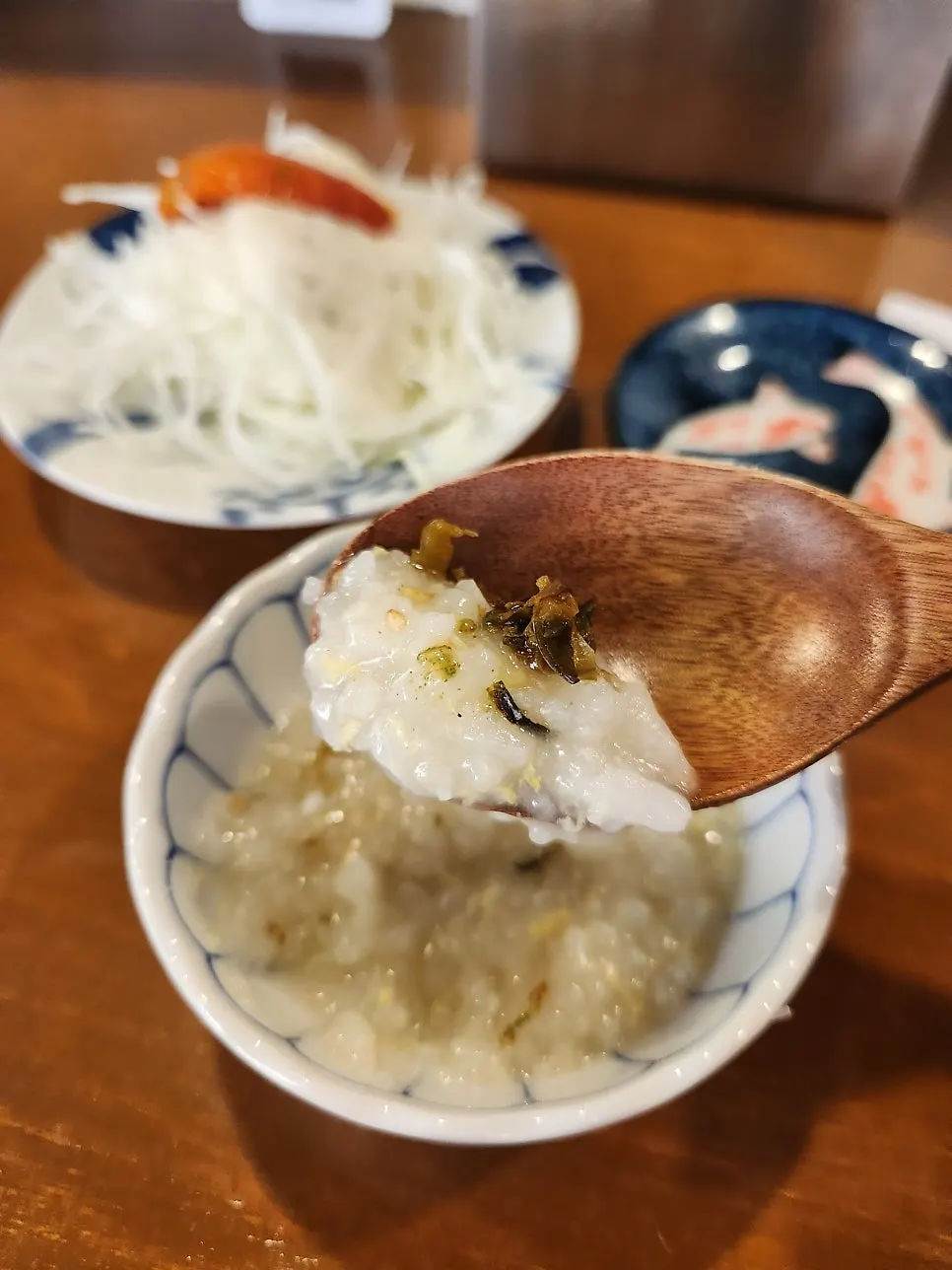 Basic table setting of rice and soybean-paste soup