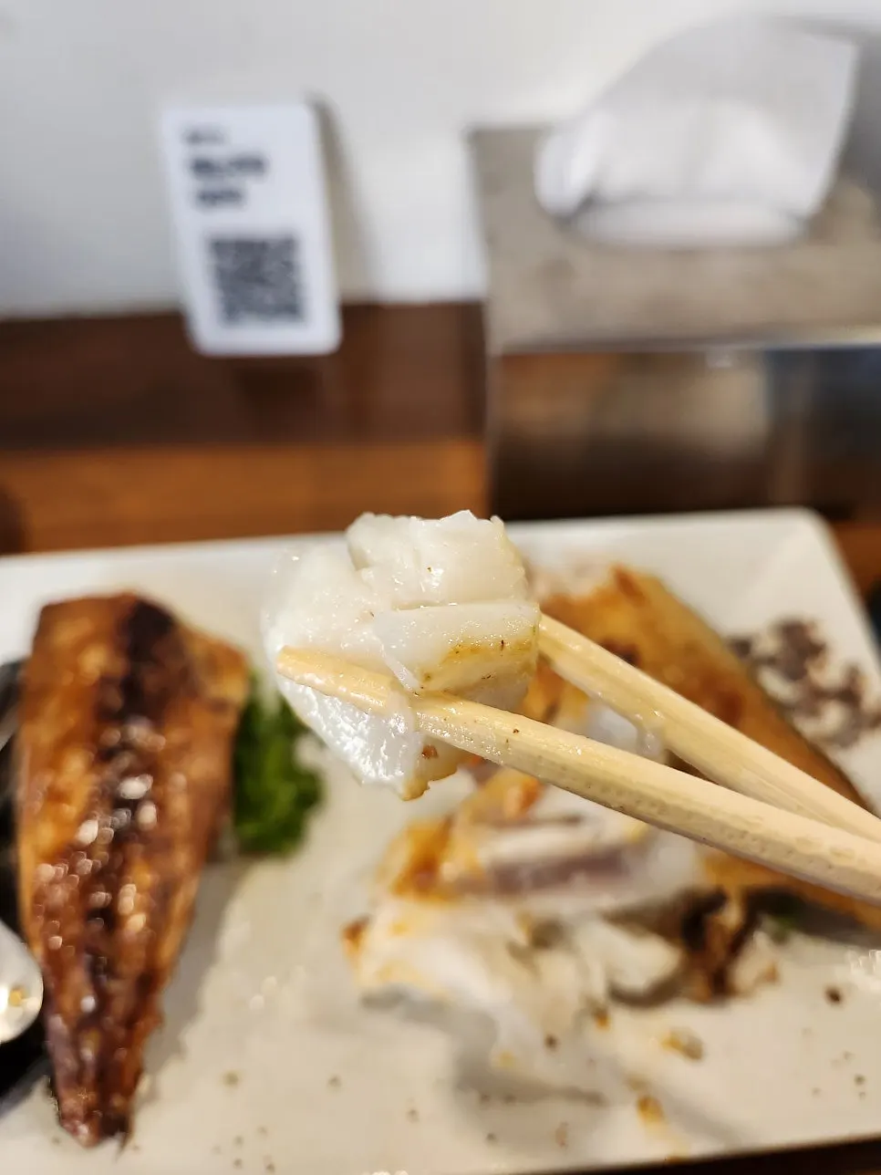 The black cod portion of the assorted salt-grilled set