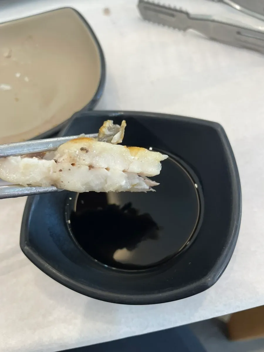 Cutlassfish meat dipped in soy sauce