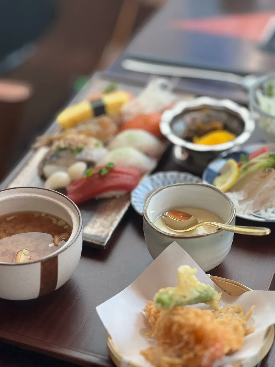 Vertical shot of the Sushi Set Meal Special's sushi lineup