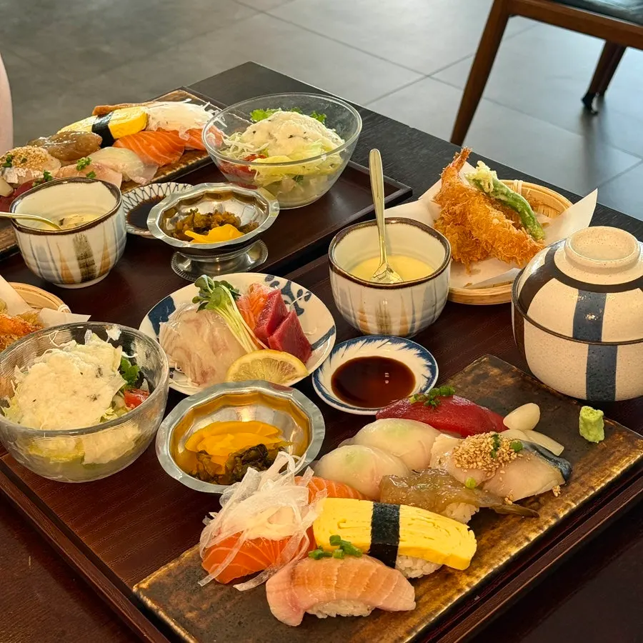 Special sushi set meal with added sashimi