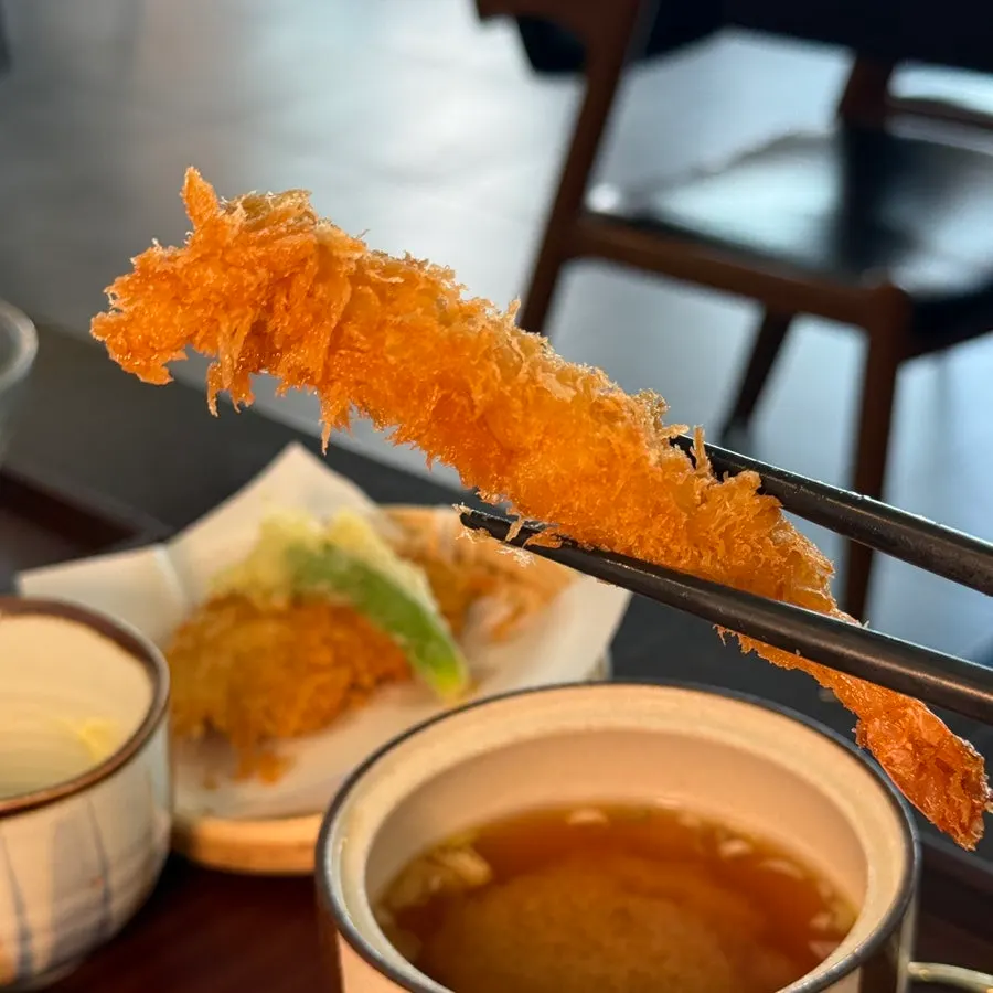 Tempura plate with sweet pumpkin