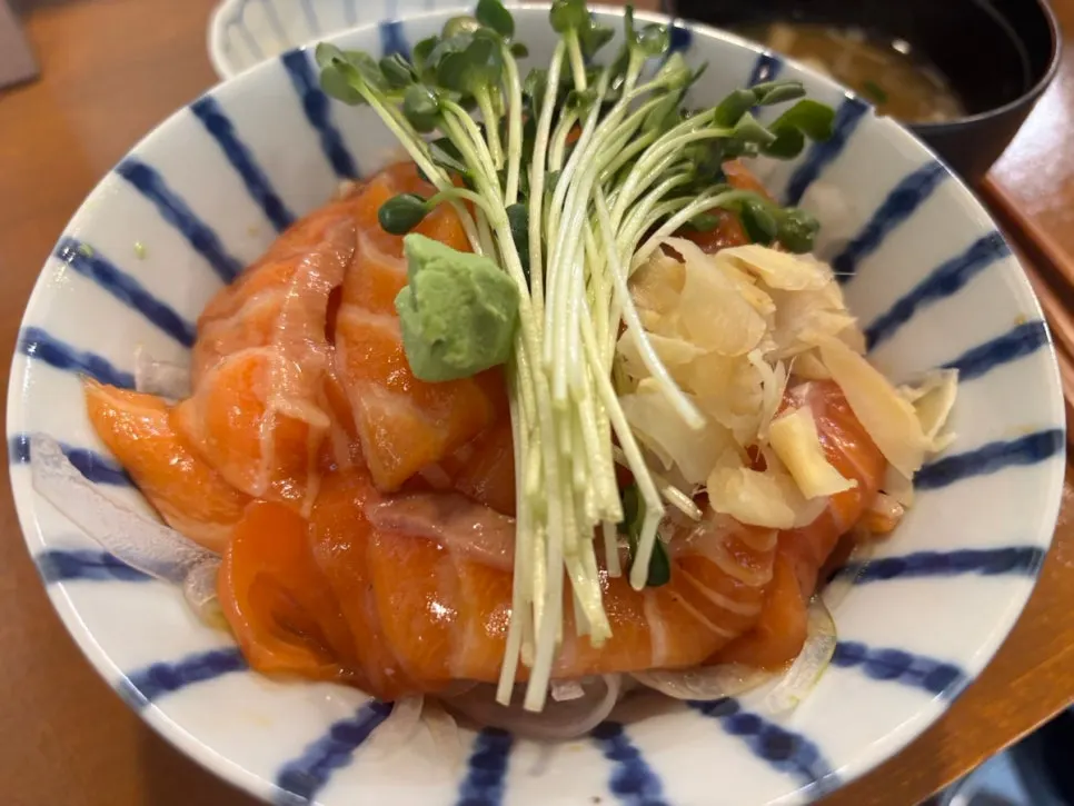 Premium sake-don salmon rice bowl