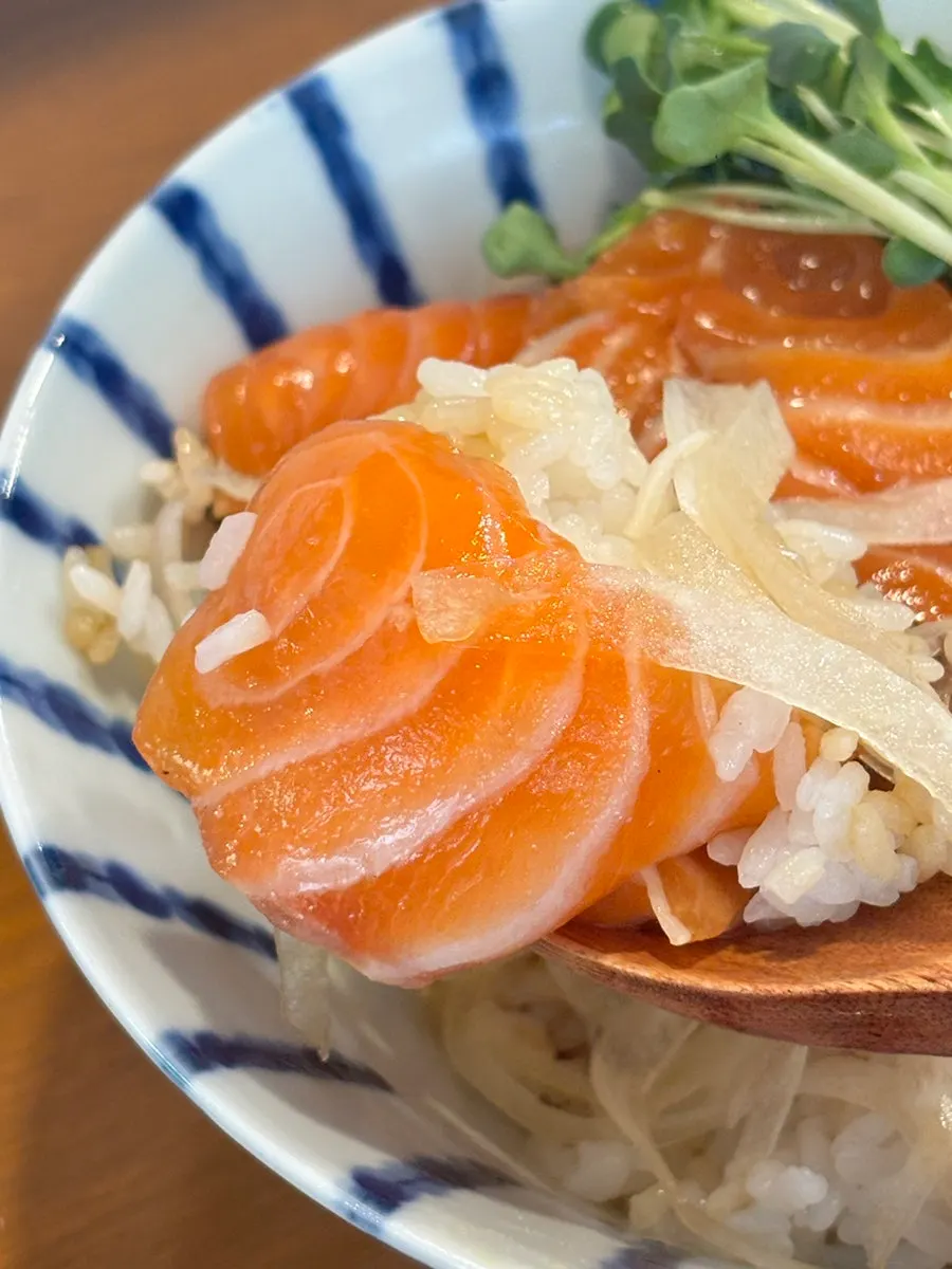 Premium sake-don topped with generous salmon