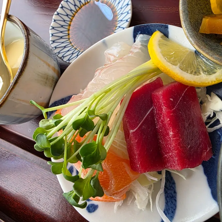 Lunch spread with tonkatsu and soba served together
