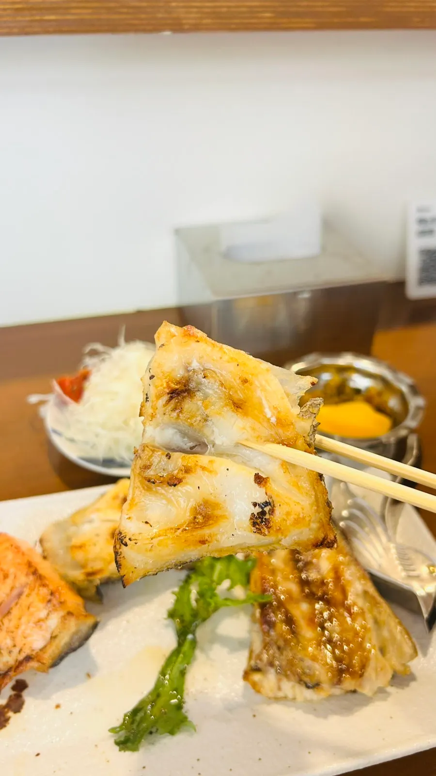 Moist, tender grilled black cod