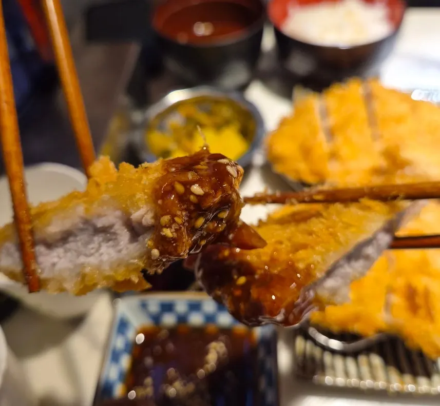 Katsu dipped in sauce
