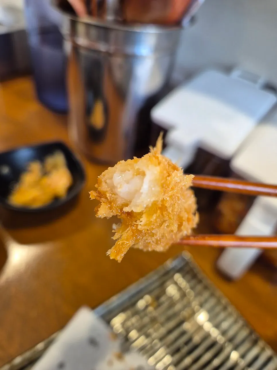 Freshly fried shrimp