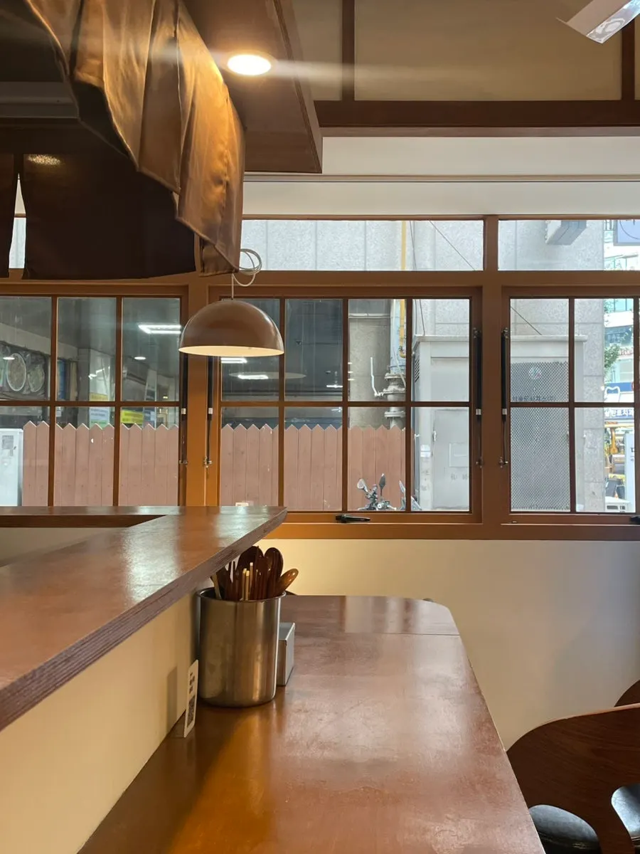 Overview of the seating inside the store