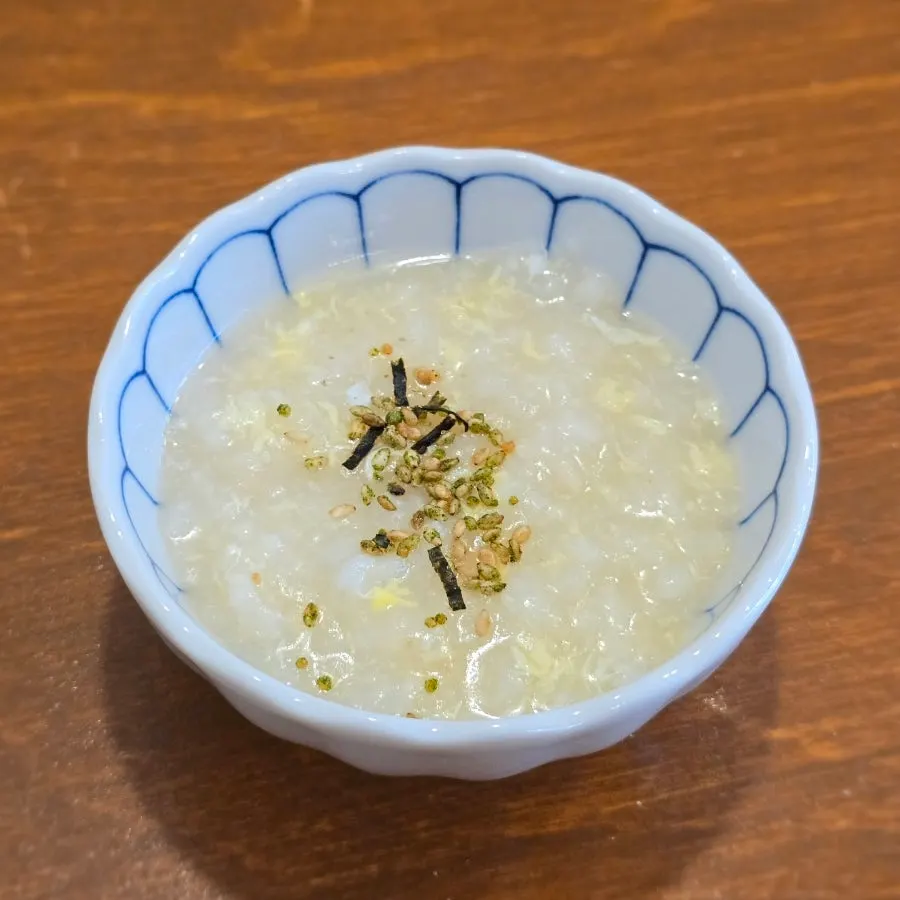 Egg porridge and side dishes
