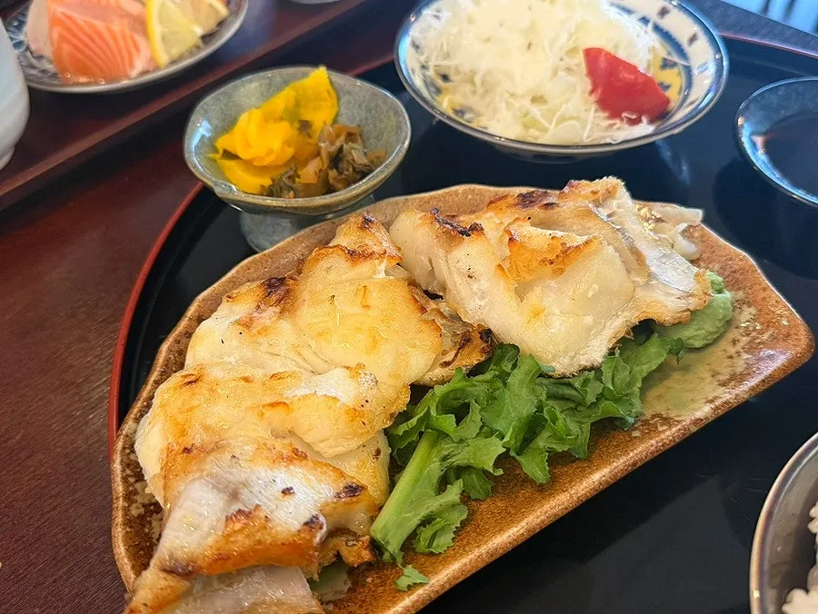 Full spread of Min Cook Dasima's grilled black cod set